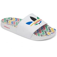 New Men's Adidas Originals Adilette Lite Slide White/Multi GY8076 Multiple Sizes ( 8 - 12 ).  Any questions please feel free to ask. Mens Slide Sandals, Adidas Slides, Adidas Adilette, Sandals White, Adidas Originals Mens, Finish Line, Outdoor Accessories, White Adidas, Mens Sandals