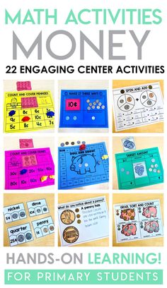 Money Math Center Activities for First Graders - A Kinderteacher Life Math Center Ideas, Money Math Centers, Decomposing Numbers