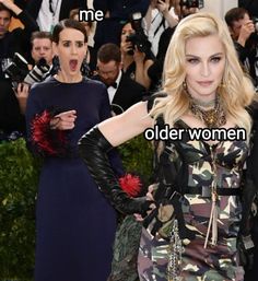 madonna and the other women are posing for pictures on the red carpet at the met ball