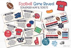 the football game reveal scavenger hunt and tickets are on sale for $ 20