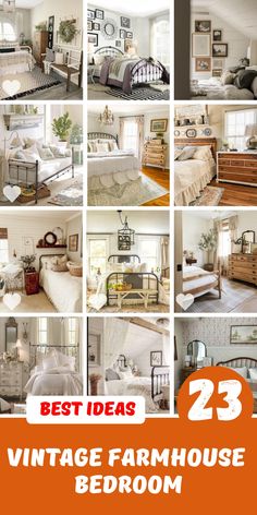 the collage shows many different types of beds and furniture in various rooms, including a bedroom