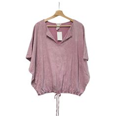 Nordstrom Just Cause Drawstring Oversized Split Neck T-Shirt Top In Purple 8400 Nordstrom Women, Tie Front Cardigan, Rayon Pants, Crochet Shirt, Red Sweaters, V Neck Tee, Stripe Sweater, Dress Details, Purple Color