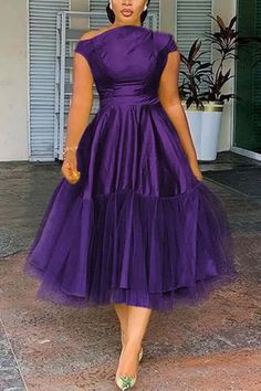 Tulle Neckline, Solid Midi Dress, Tulle Midi Dress, Plus Size Formal, Blue Dress Formal, Elegant Pattern, Sparkly Dress, Latest African Fashion Dresses