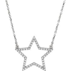 14KT Gold 1/4 CTW Diamond Star 16" Necklace Luxury Dazzling Star Necklace, Luxury Star-shaped Diamond Necklace For Women, Star Diamond Necklace, Diamond Outline, Gold Star Pendant, Diamond Star Necklace, Engagement Necklaces, Feminine Necklace, Celestial Necklace