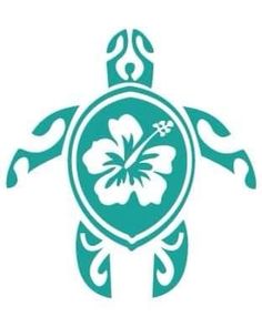 a turtle with a flower on its shell is shown in the shape of a shield