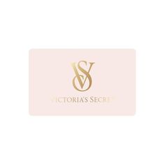 the victoria's secret logo on a pink card with gold letters and an elegant monogram