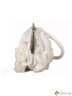 BirdinBag - Chic Floral Evening Bag with Kiss Lock Closure and Chain Strap Party Cream Bag With Detachable Handle, Cream Party Bag With Detachable Handle, White Evening Bag With Detachable Strap As Gift, White Evening Bag With Detachable Strap, Cream Evening Bag With Chain Strap, Elegant Cream Bag With Chain Strap, White Evening Bag With Chain Strap As Gift, White Evening Bag With Chain Strap, White Evening Bags With Chain Strap