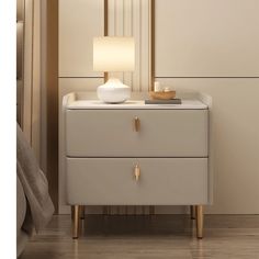 Raffia Soila Bedside Table White And Gold Side Table Bedroom, Bed Sides Ideas, Bad Side Table, Beige Side Table, Elegant Bedside Table, Modern Furniture Design Bedrooms, Bedside Chest Of Drawers, Bed Side Drawers Design, Beige Bedside Table