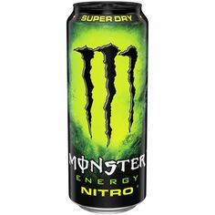 monster energy drink with green and black colors