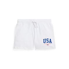 These cotton-blend shorts are washed for added softness and feature a signature graphic that includes our “Ralph Lauren” logo. White Cotton Bottoms With Logo Print, White Logo Print Bottoms For Summer, Spring Cotton Bottoms With Logo Print, Cotton Shorts With Logo Print, Sporty Cotton Shorts With Logo Print, Casual Shorts With Logo Print, Ralph Lauren Cotton Shorts, Ralph Lauren White Casual Bottoms, White Cotton Shorts With Letter Print