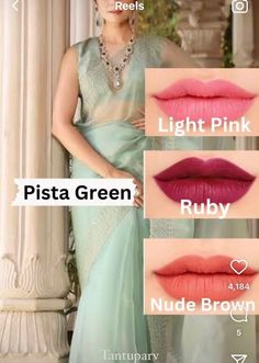 Green Dress Lipstick Colour, Lipstick Color Guide, Combination Skin Makeup, Makeup Combo, Lipstick Guide, Makeup Life Hacks, Lipstick For Dark Skin, Makeup Order, Simple Makeup Tips