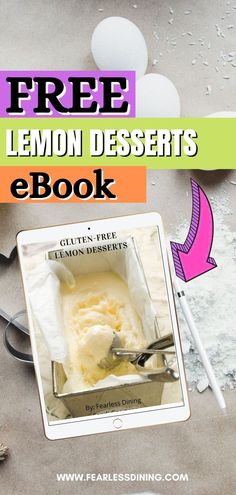 the lemon dessert ebook is open and ready to be used as an appliance