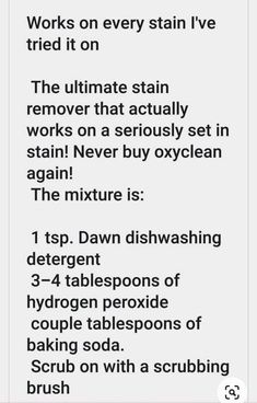 the instructions for how to remove stains from clothes