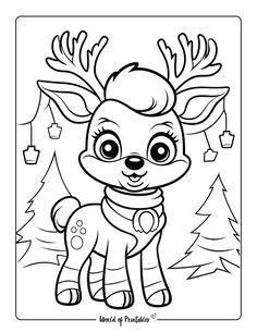 rudolph the reindeer coloring page for kids to print out and color on christmas cards, books or gifts