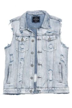 Denim Vest, Layering Pieces, Distressed Denim, Inside Out, Layering, Size Medium, How To Wear