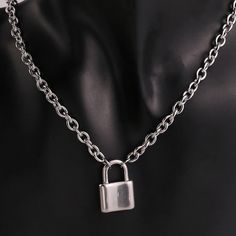 Metals Type: Stainless SteelNecklace Type: Pendant NecklacesGender: UnisexFunction: OtherModel Number: CP031Style: Hiphop/RockShape\pattern: OtherPendant Size: 45 50 55 60 65 70cmFine or Fashion: FashionOccasion: AnniversaryChain Type: Link ChainItem Type: NecklacesCompatibility: All CompatibleNecklace width: 6mmShape\pattern: Lockfeature: women necklaceStyle: hip hop chainMaterial: all stainless steelNecklace Type: Pendant Necklacestem Type: NecklacesCompatibility: All CompatibleFine or Fashion: Fashionstyle: TRENDYChain Type: Link Chain Silver Chain Necklace With Lock, Silver Metal Necklace With Lock Detail, Silver Chain Necklace With Lock For Gifting, Silver Lock Chain Necklace As A Gift, Silver Chain Necklace With Lock For Gift, Metal Chain Necklace With Lock For Gift, Chain Necklace Women, Pad Lock, Color Pad