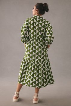 You can bet on Bettina, now reimagined with adaptive features for universal wear. Back by hundreds of five-star reviews, this standout shirt dress features a tiered skirt, softly structured silhouette, and (ahem) pockets! | The Bettina Tiered Shirt Dress by Maeve in Green, Women's, Size: 1 X, Cotton at Anthropologie Boho Floral Maxi Dress, Classic Shirt Dress, Casual Day Dresses, Red Fits, Midi Shirt Dress, Anthropologie Dress, Boho Floral, Glamorous Evening Gowns, Flowing Maxi Dress