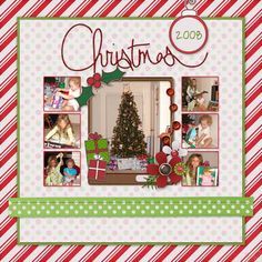 a christmas card with the words christmas on it and pictures of children around a christmas tree