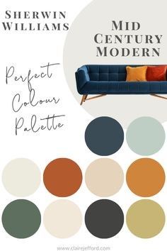 the color scheme for sheryln williams's mid - century modern sofas