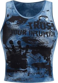 Plus Size Streetwear, Women Slogan, Sleeveless Tops Summer, Graphic Tank Tops, Y2k Clothes, Tie Dye Tank Top, Grunge Punk, Plus Size Tank Tops, Tie And Dye