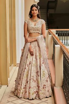 Osaa By Adarsh-Blush Pink Bahaar Embroidered Lehenga Set-INDIASPOPUP.COM Engagement Dress For Bride Indian, Grey Lehenga, Embroidered Bridal Lehenga, Engagement Dress For Bride, Bride Indian, Printed Lehenga, Lehenga Dupatta, Yellow Lehenga, Diana Penty