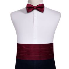 Free Shipping Include: Cummerbund? Handkerchief? Cufflinks?and Bow tie Material: Silk Cummerbund Size:Total?length:?29.5"-38.6"? ?Width:?4.7" Red Bow Tie, Elegant Man, Cufflink Set, Wine Red, Pocket Square, Cufflinks, Paisley, Silk, Red