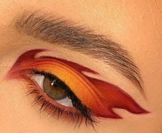 (ad) Is Makeup An Art? -- Check this useful ideas by going to the link at the image. Fire Eyeshadow Makeup Ideas, Fire Eye Makeup Look, Fire Eyeshadow Looks, Fire Makeup Ideas, Fire Costume Ideas, Fire Eye Makeup