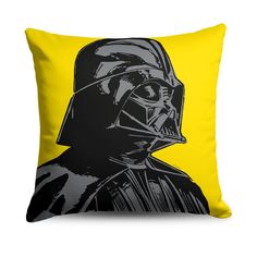 a cushion with a darth vader illustration on it's front and back