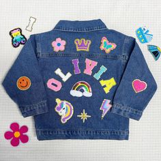 Welcome to our store! We specialize in handmade products.Birthdays are eagerly anticipated and sacred moments for babies. Every child looks forward to their birthday, and every parent carefully prepares to create different birthday memories. We are dedicated to crafting unique denim jackets for children to add a special touch to their birthdays. In our store, you can customize a special denim jacket for your little one. By adding their favorite patches, the jacket becomes lively and one-of-a-kin Customizable Cute Cotton Outerwear, Cute Customizable Cotton Outerwear, Cute Multicolor Outerwear For Playtime, Cute Cotton Denim Jacket, Customizable Blue Denim Jacket With Long Sleeves, Casual Spring Outerwear For Birthday, Fall Long Sleeve Outerwear For Birthday, Playtime Denim Jacket With Pockets, Customizable Cute Fall Outerwear