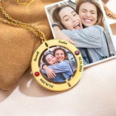 [Custom Photo Necklace]:This is a DIY necklace that needs to be completed by yourself, which makes the necklace more valuable and meaningful. You can custom a unique pendant necklace with your favorite photo and the birthstone of your choice is put together with the names of special characters to make this personalized necklace even more special. A personalized photo necklace is a great way to record the friendship and keep your memory in mind. [Quality Material]:These necklaces have 3 plated co Customizable Round Pendant Necklaces For Memorial, Round Engraved Charm Necklaces For Memorial, Customizable Memorial Necklaces With Round Pendant, Valentine's Day Personalized Round Pendant Locket Necklace, Personalized Adjustable Round Locket Necklace, Gifts For Female Friends, Unique Pendant Necklace, The Friendship, Photo Necklace