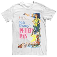 a white t - shirt with the title walt's peter pan written on it