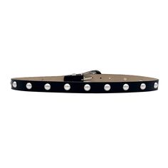 Feel the luxury of Italian leather with the stylish Larkin belt. Its sleek black design is highlighted with silver grommets and an adjustable buckle. Make a statement and enhance any outfit with this fashionable, timeless piece! Details: 1" Width Old silver plated hardware Smooth black Italian Leather Can be worn on the waist or hip Italian Leather and Hardware Handcrafted and Made In The USA Belt Size, Black Design, Silver Hardware, Italian Leather, Timeless Pieces, Leather Belt, Classic Black, Sale Items, Silver Plated