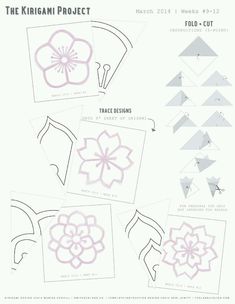 the instructions for how to make an origami flower with pictures and text on it