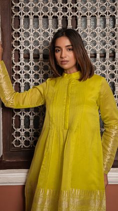 Latest Dress Patterns Indian Kurti, Chanderi Kurta Designs, Latest Dress Patterns, Kurta With Sharara, Cotton Tops Designs, A Line Kurti, Sharara Pants, Simple Kurta Designs