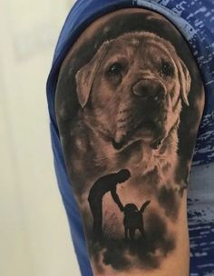 a man with a dog tattoo on his arm