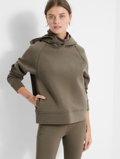 Scuba-Knit Hoodie | Banana Republic Scuba Knit, Scuba Hoodie, Knit Hoodie, Face Shield, Hip Length, Face Masks, Streetwear Fashion, Banana Republic, Athletic Jacket