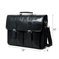 Handcrafted from premium Buffalo leather, this briefcase not only catches the eye but also boasts exceptional durability. With a design that seamlessly transitions from the boardroom to the airport, this briefcase is travel-ready. Stay organized effortlessly with a thoughtfully designed interior. The shiny finish not only adds a touch of luxury but also makes it resistant to wear and tear, ensuring it maintains its luster over time. Salient Features: Handcrafted From Full gain Buffalo leather Co Timeless Rectangular Laptop Bag For Travel, Timeless Rectangular Travel Laptop Bag, Modern Rectangular Briefcase With Luggage Sleeve, Modern Rectangular Briefcase With Interior Card Slots, Luxury Briefcase With Interior Card Slots For Business, Luxury Business Briefcase With Interior Card Slots, Modern Business Satchel With Rectangular Case, Modern Rectangular Briefcase For Business Trips, Timeless Satchel For Business Trips With Top Carry Handle