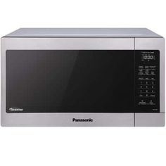 panasonic microwave oven with stainless steel finish and black dial, 1 6 cu ft