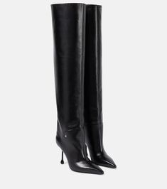 Leather Over The Knee Boots, Denim Miniskirt, Marine Serre, Jimmy Choo Shoes, Designer Boots, High Heel Boots, Over The Knee Boots, Over The Knee, Winter Boots