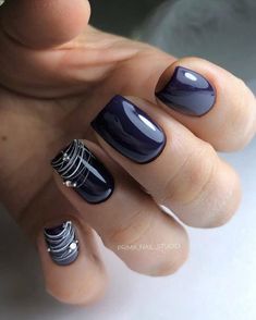 Navy Nails Design, Navy Nails, Navy Blue Nails, Top Nails, Modern Ideas, Brittle Nails, Gel Nail Designs, Fall Nail