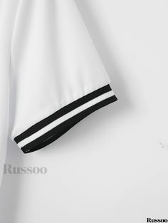 Russoo - Mens Summer Golf Shirt: Lightweight, Stylish, Short Sleeve with Contrast Binding for Comfort Casual White Tops With Contrast Trim, Summer Golf, Lightweight Shorts, Golf Shirt, Golf Polo, Golf Shirts, Cotton Weaving, Mens Summer, Stand Collar