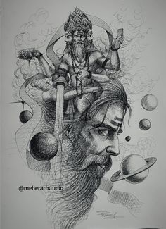 Persephone Sketch, Pen Art Work, Indian God, Pencil Sketch Images, Shiva Tattoo, Pen Art Drawings, Portraiture Drawing, Vedic Art