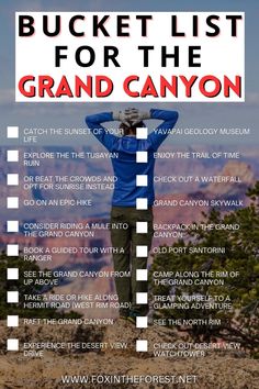 the bucket list for the grand canyon