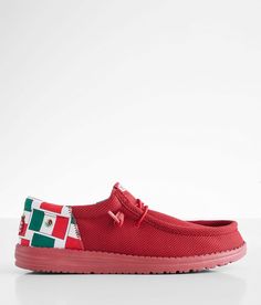 HEYDUDE Wally Funk Red Shoe - Red US 10, Men's Varsityredmulti Lightweight pieced mesh and Mexican flag print shoe Stretch drawcord laces Cushioned foam footbed Flex & fold technology. All man made materials. Apparel & Accessories > Shoes How To Stretch Shoes, Mexican Flags, Shoe Print, Red Shoes, Apparel Accessories, Shoes Mens, Men's Shoes, Outfit Accessories, Lace