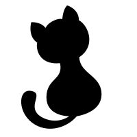 a black cat silhouette on a white background