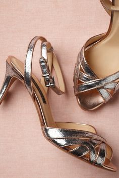 BHLDN Rose Gold Wedding Inspiration, Rose Gold Pumps, Bhldn Bride, Bhldn Wedding, Metallic Wedding, Gold Wedding Inspiration, Wedding Flats, Gold Pumps, Supper Club