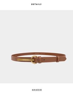 Material: Made from top-layer cowhide leather, this belt is a niche style with high quality and craftsmanship. Hardware: Customized metal parts with a unique brass color and a 3D concave-convex design. Guarantee: The belt is a custom product, and quality is assured. Style: Highly versatile, can be matched with various outfits. In summer, it pairs well with dresses, and the belt is lightweight and comfortable to wear. Value: High cost-performance ratio, suitable for year-round use. Length: 98 cm Width: 2 cm Thickness: 0.3 cm Hardness: Medium Material: Top-layer cowhide leather (with microfiber backing) Waist Range: 62-68 cm, fitting most waist sizes. Note: Measurements are manual, so there may be slight errors. This belt is a stylish and high-quality accessory, ideal for adding a touch of s Modern Brown Belt With Brass Buckle, Elegant Brown Belt Buckles With Brass Buckle, Luxury Brown Belt With Brass Buckle, Elegant Brown Belt With Gold Buckle, Outfits In Summer, Womens Belt, Belt Brown, Suspender Belt, Brass Buckle