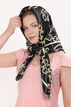 Size and Material: length 90 cm, width 90 cm. Made of high quality 100% pure mulberry silk, soft, smooth and shiny. Square bandana, classy neckerchief for women. Suitable for Any Occasion: This silk scarf can be used all year round, sun protection in the sun and keep warm in cold weather. It not only fits for everyday use, but also fits for parties, wedding, travelling, ceremonies and any important events, an exquisite gift for women and girls. Fashion Accessories: This head scarf is the perfect Silk Headscarf As A Gift, Black Silk Scarf As Summer Gift, Black Silk Scarf For Summer Gift, Chic Black Silk Scarf Gift, Black Square Silk Scarf Gift, Elegant Silk Headscarf As Gift, Elegant Silk Headscarf For Gift, Elegant Black Square Silk Scarf, Elegant Square Headscarf