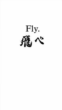 the chinese word fly is written in black and white