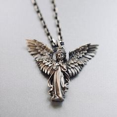 (eBay) Condition: handmade. Color: silver. Material: Silver. 925 sterling silver. We appreciate your prompt reply and look forward to deal with you again. Angel Wings Necklace, Swan Necklace, Antique Silver Jewelry, Silver Necklace Pendant, Angel Wing Necklace, Angel Jewelry, Vintage Angel, Angel Necklace, Neon Aesthetic